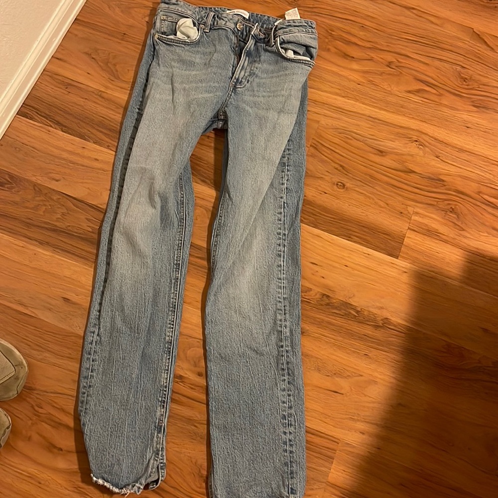 Zara split slim jean